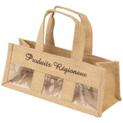 Sac jute naturel a fenetres Produits regionaux 26x10x10/20cm