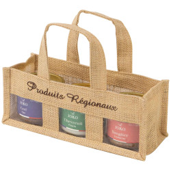 Sac jute naturel a fenetres Produits regionaux 26x10x10/20cm