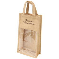 Sac bouteille jute naturel Produits regionaux 20x10x36 cm