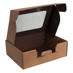 Valisette carton rectangulaire kraft interieur chocolat 