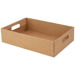 Cagette carton rectangulaire marron Kraft 39x26x9,5cm