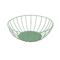 Corbeille metal verte ronde Sauvage 30x11cm