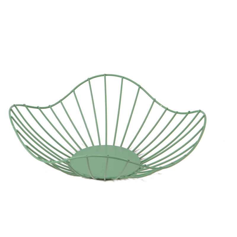 Corbeille metal asymetrique vert Sauvage 25x9cm