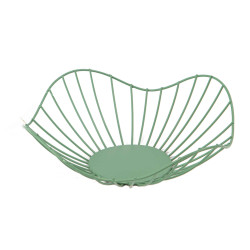 Corbeille metal asymetrique vert Sauvage 25x9cm