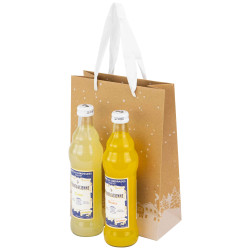 Sac carton kraft et blanc Hiver enneige 19x9x27 cm