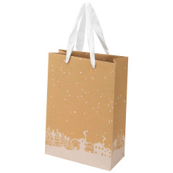 Sac carton rectangulaire Hiver enneige 26x12x32cm