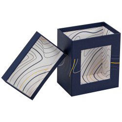 Coffret Carton Rectangulaire Bleu Abysse 11,5x8x12,5cm