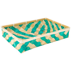 Corbeille Bambou Rectangulaire Vert Verde 36x27x7cm