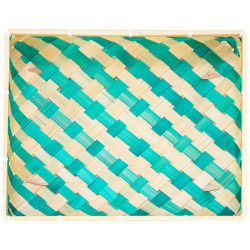 Corbeille Bambou Rectangulaire Vert Verde 38x32x7cm