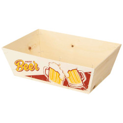 Corbeille Bois Rectangulaire Beige Fresh Beer 29,5x19,5x9cm