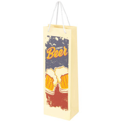 Sac carton 1 bouteille et fenetre Fresh Beer 12x8,5x36cm