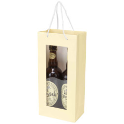 Sac carton 2 bouteilles et fenetre Fresh Beer 16,5x10x35cm