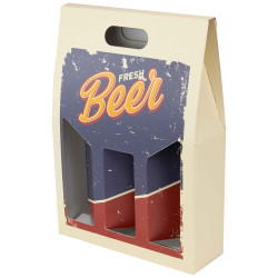 Porte-bouteilles Carton Rectangle Beige Fresh Beer 27x9x38cm