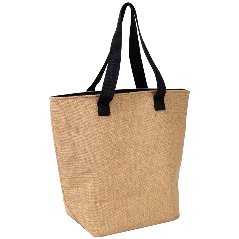 Sac cabas isotherme rectangulaire jute beige 41x17x34cm