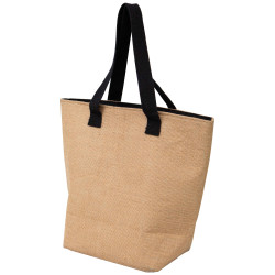 Sac cabas isotherme rectangulaire jute beige 41x17x34cm