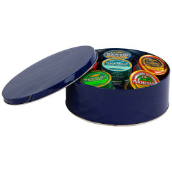 Boite metal ronde bleue Abysse 20,5x7,5 cm