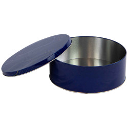 Boite metal ronde bleue Abysse 20,5x7,5 cm