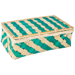 Coffret Bambou Rectangulaire Vert Verde 33x22x11cm