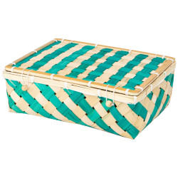 Coffret Bambou Rectangulaire Vert Verde 33x22x11cm