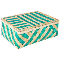 Coffret bambou rectangulaire vert Verde 37x27x14cm