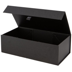 Boite carton aimantee noir cuir Indispensable 32x18x10cm