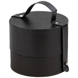 Boite carton ronde poignee noir Indispensable 12,5x10 cm