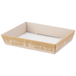 Corbeille carton rectangulaire Hiver enneige 28,5x21x5,5cm