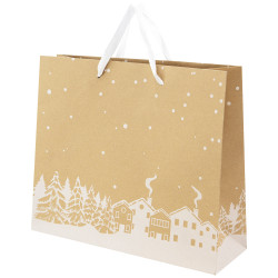 Sac carton rectangulaire Hiver enneige 32x12x38cm