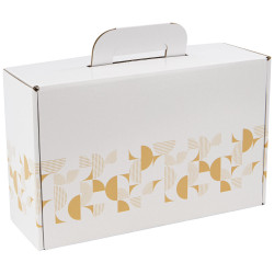 Valisette Carton rectangulaire Blanc Eclat d'Or 34,5x22x12cm