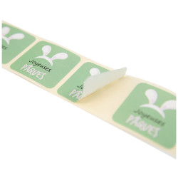 Sticker Rectangulaire Joyeuses Paques 4x3,5cm - Lot de 500