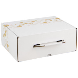 Valisette Carton Rectangulaire Blanc Eclat d'Or 25x19x10cm