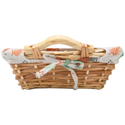 Corbeille rectangulaire osier/tissu Canyon 36x27x10 cm