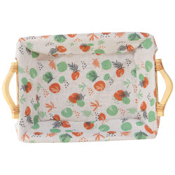 Corbeille rectangulaire osier/tissu Canyon 36x27x10 cm