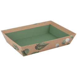 Corbeille carton rectangulaire marron 27x20x5cm Vegetale