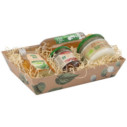 Corbeille carton rectangulaire marron 27x20x5cm Vegetale