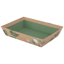 Corbeille carton rectangulaire marron 27x20x5cm Vegetale