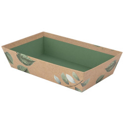 Corbeille carton rectangulaire marron 33x20x7cm Vegetale