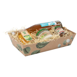 Corbeille carton rectangulaire marron 33x20x7cm Vegetale