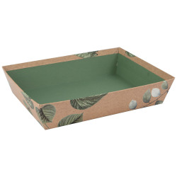 Corbeille carton rectangulaire marron 36x27x7cm Vegetale