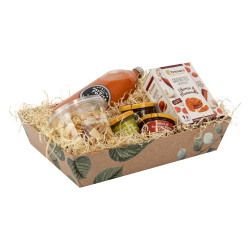 Corbeille carton rectangulaire marron 36x27x7cm Vegetale