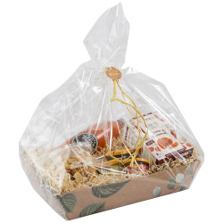 Corbeille carton rectangulaire marron 36x27x7cm Vegetale