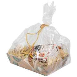 Corbeille carton rectangulaire marron 36x27x7cm Vegetale