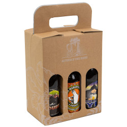 Coffret carton kraft pour 6 bieres type LONG NECK