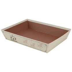 Corbeille carton rectangulaire beige Carrousel 36x27x7 cm