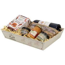 Corbeille carton rectangulaire beige Carrousel 36x27x7 cm