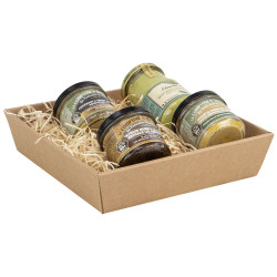 Corbeille carton carree marron Kraft 22x22x5cm