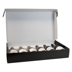 Coffret en carton noir pour 6 bouteilles 75 cl