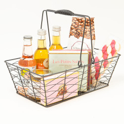 Panier metal gris fonce 