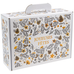 Valisette carton rectangulaire 41,5x33x12,5cm Joyeuses fetes