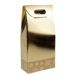 Porte 2 bouteilles doré 18x9x38 cm